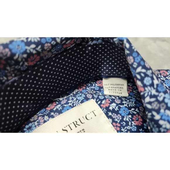 Con.Struct Mens Large Slim Fit 4-Way Stretch Floral Pattern Button Down Shirt - Picture 3 of 7